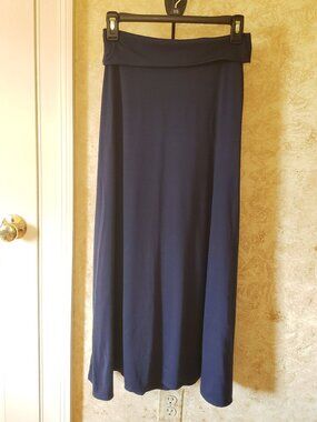 Navy blue Y2K roll band maxi skirt Fire Los Angeles